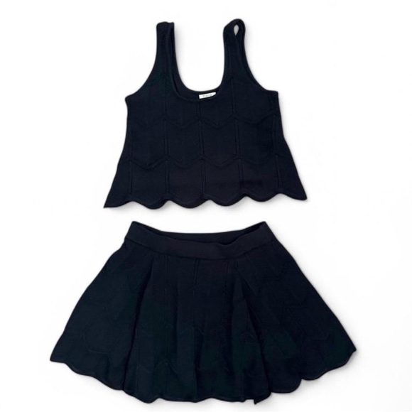 Torn by Ronny kobo on revolve black textured top and skirt set - Picture 1 of 6